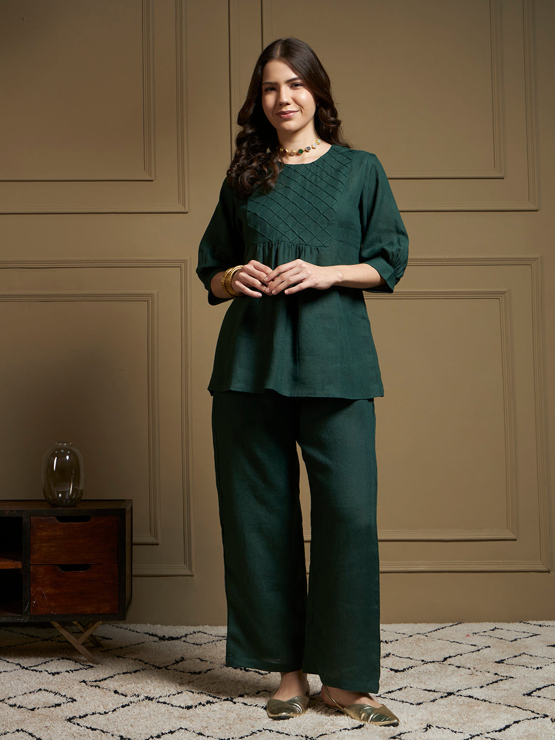 Evergreen 100% Pure Linen Co-Ord Set