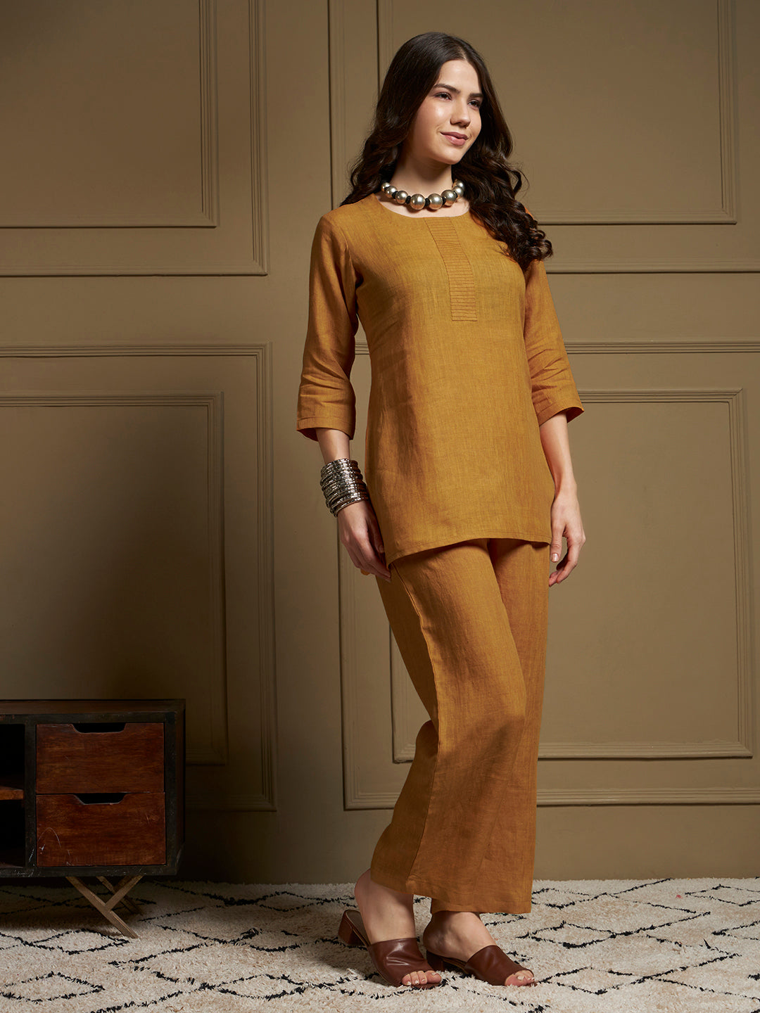 Ochre 100% Pure Linen Co-Ord Set