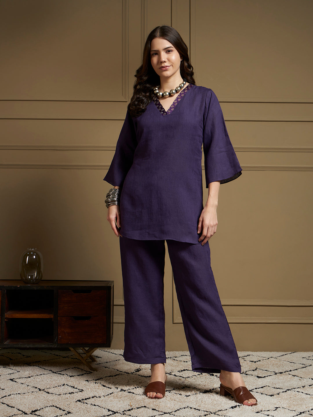 Aubergine 100% Pure Linen Co-Ord Set