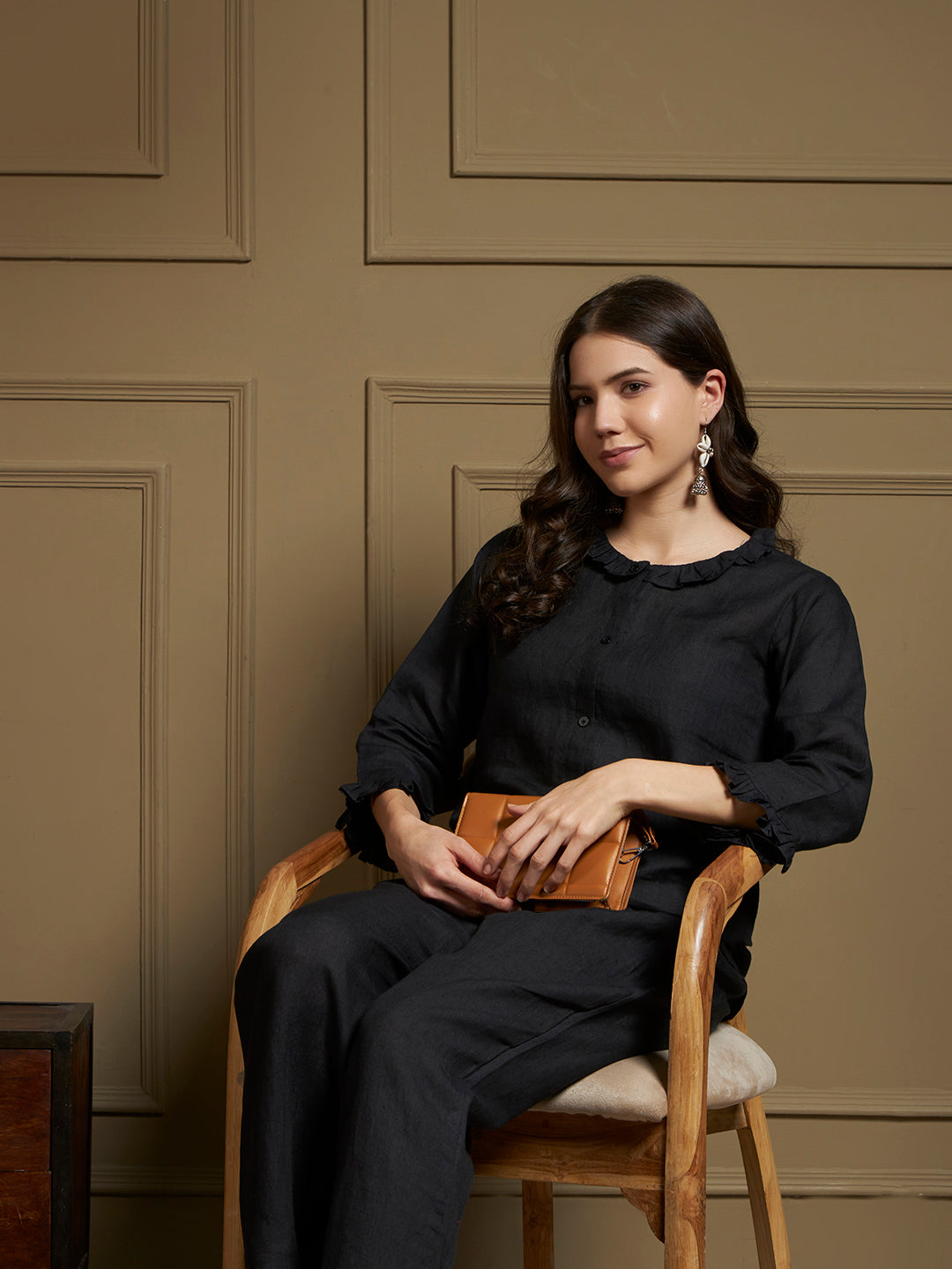 Black 100% Pure linen co-ord sets