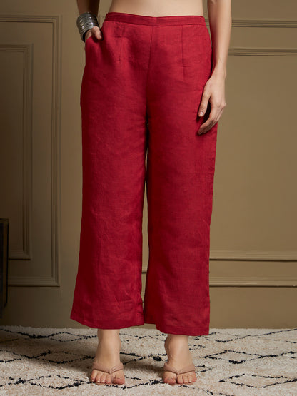 Crimson 100% Pure Linen Co-Ord Set