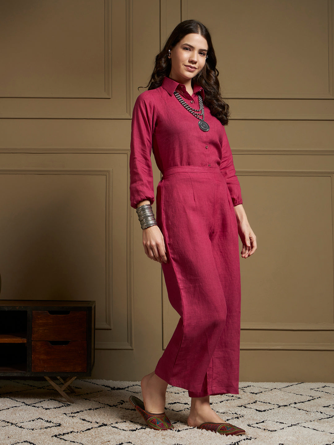 Rosewood 100% pure Linen Linen Co-Ord Set