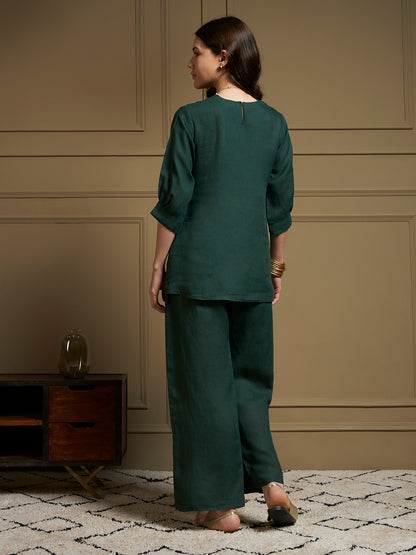 Evergreen 100% Pure Linen Co-Ord Set