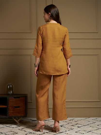 Saffron 100% Pure Linen Co-Ord Set