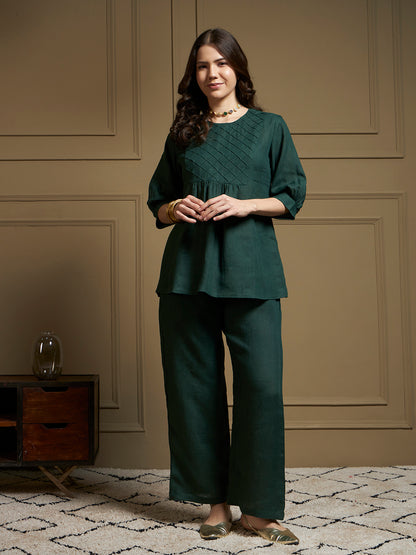 Evergreen 100% Pure Linen Co-Ord Set