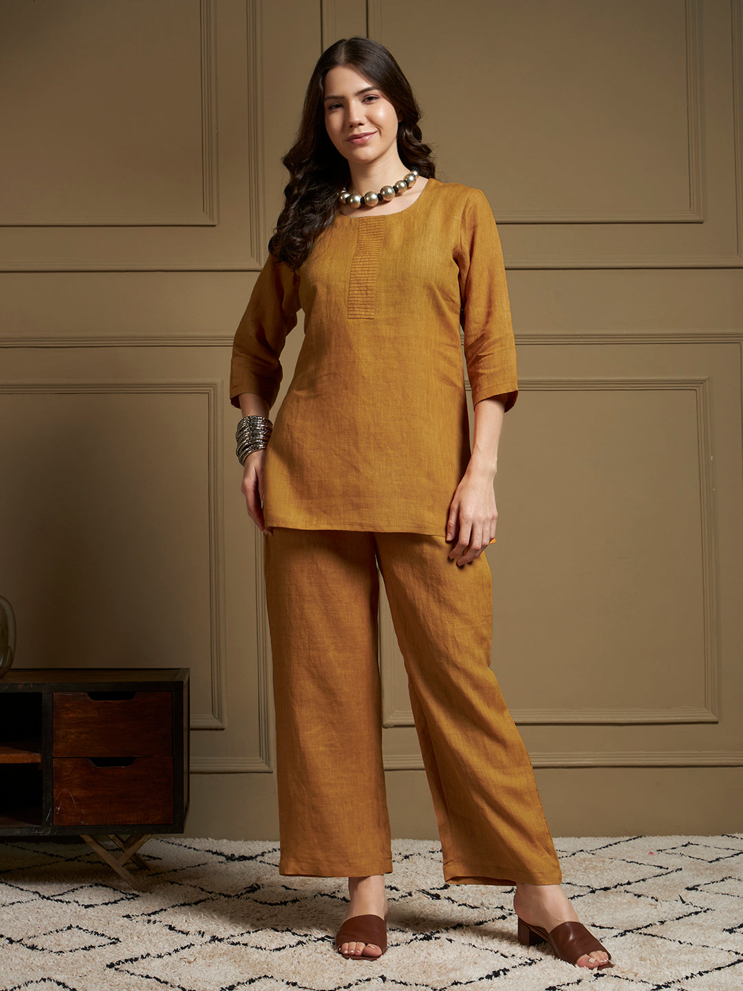 Ochre 100% Pure Linen Co-Ord Set