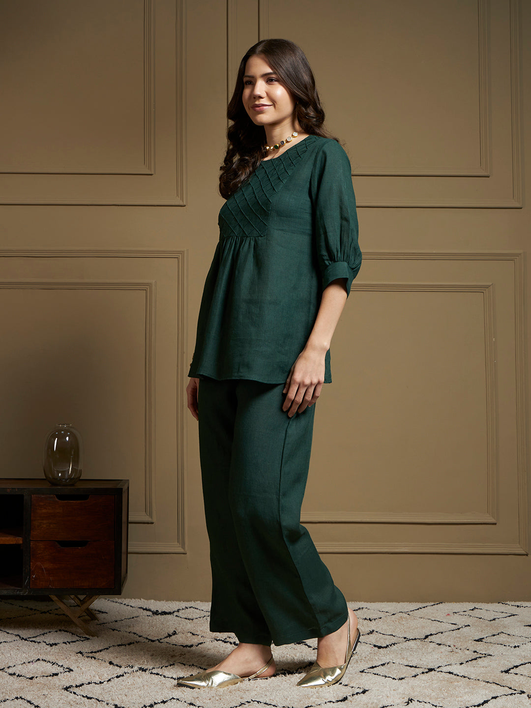 Evergreen 100% Pure Linen Co-Ord Set