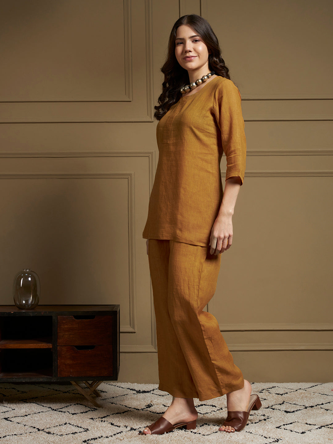 Ochre 100% Pure Linen Co-Ord Set