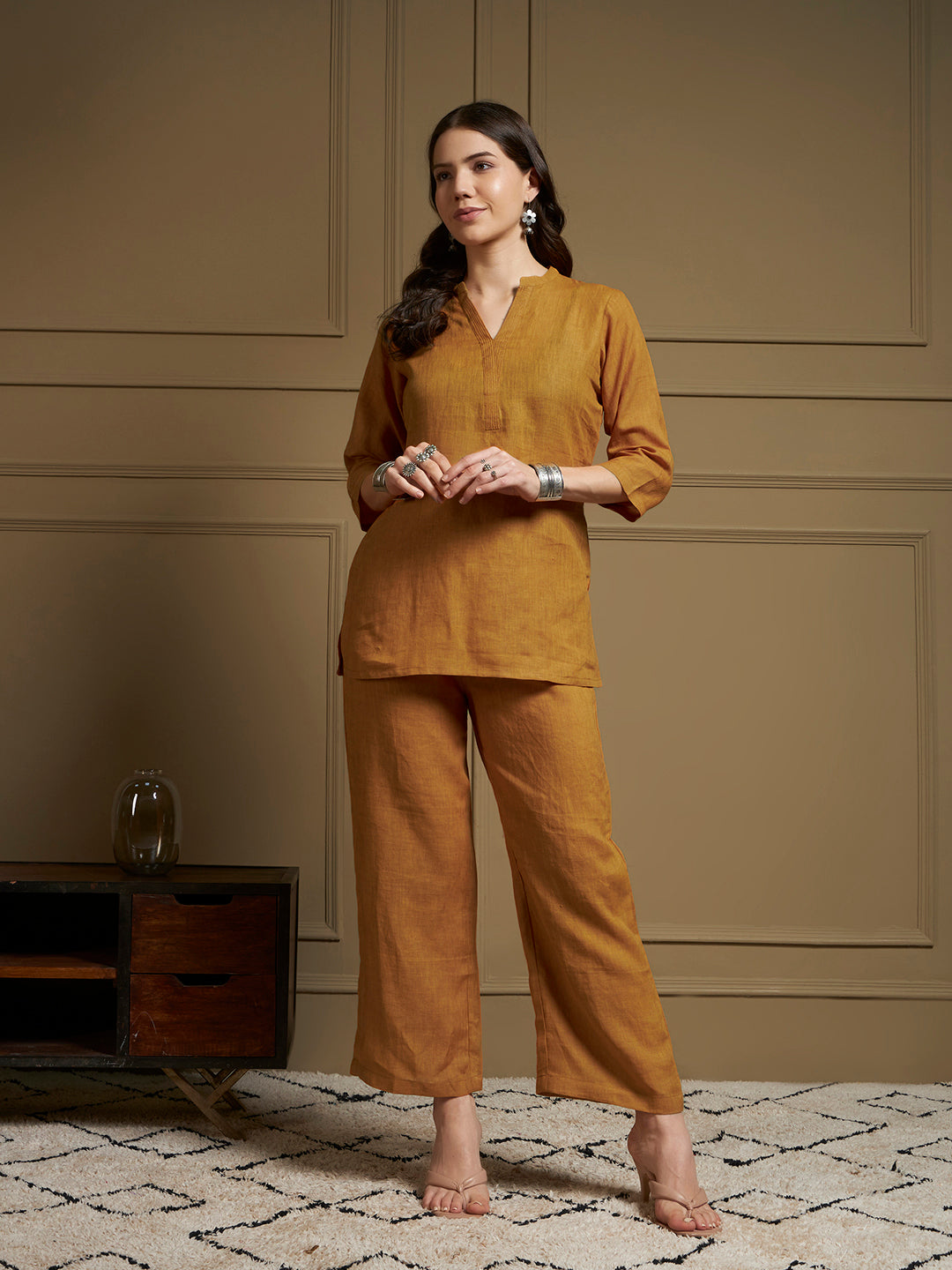 Saffron 100% Pure Linen Co-Ord Set