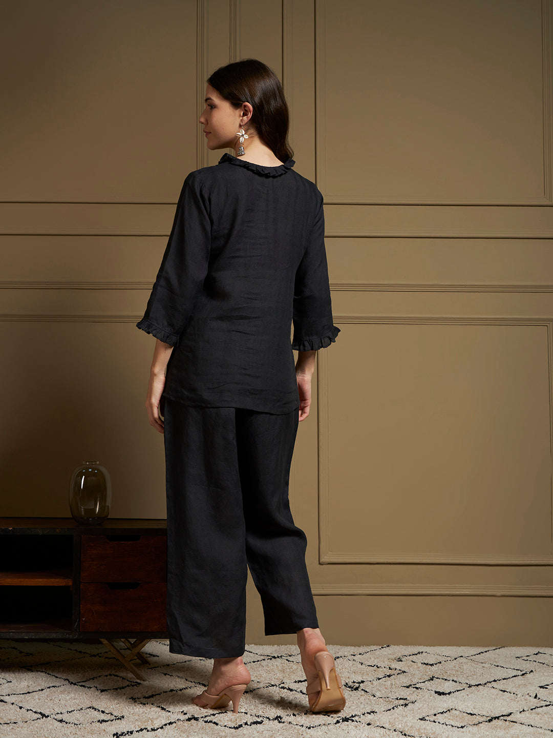 Black 100% Pure linen co-ord sets
