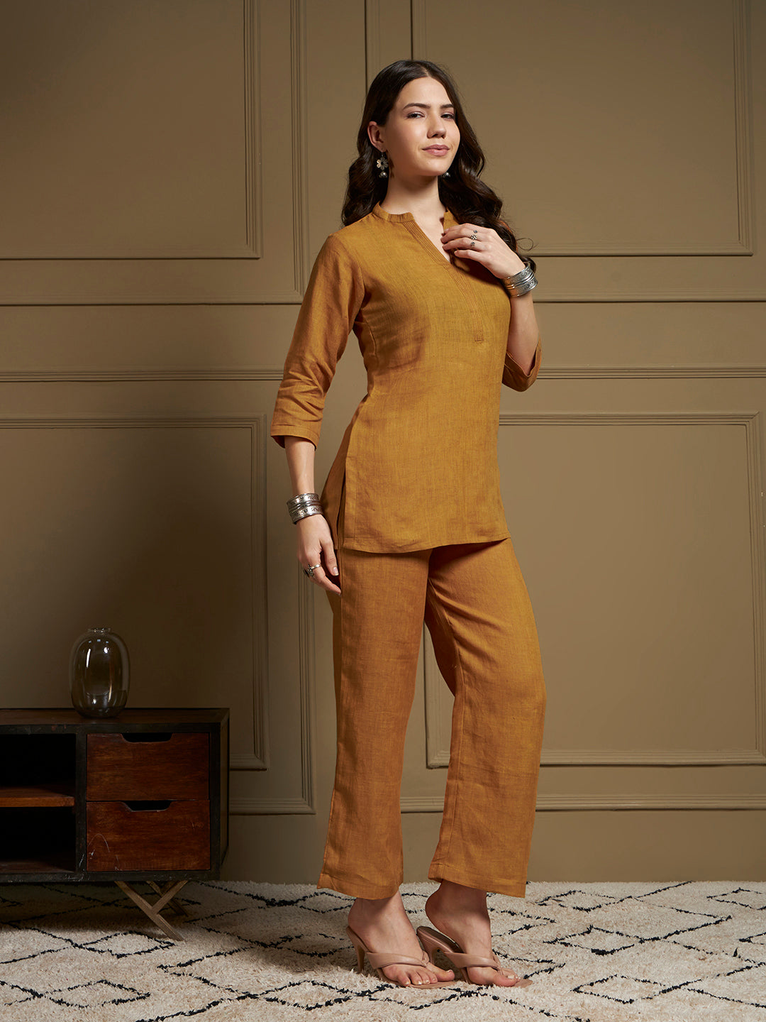 Saffron 100% Pure Linen Co-Ord Set