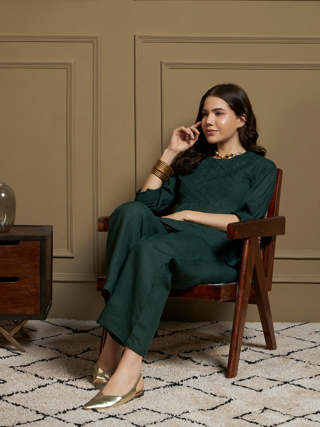Evergreen 100% Pure Linen Co-Ord Set