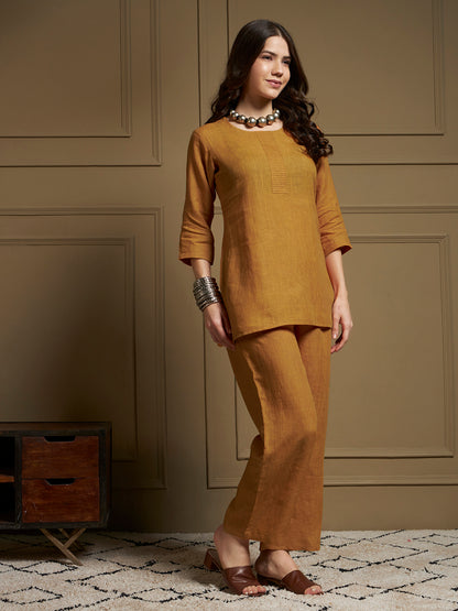 Ochre 100% Pure Linen Co-Ord Set