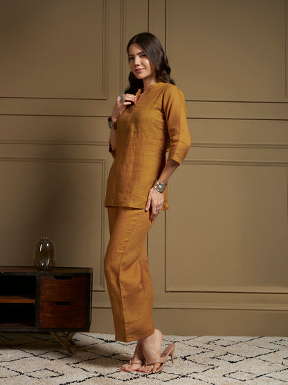 Saffron 100% Pure Linen Co-Ord Set