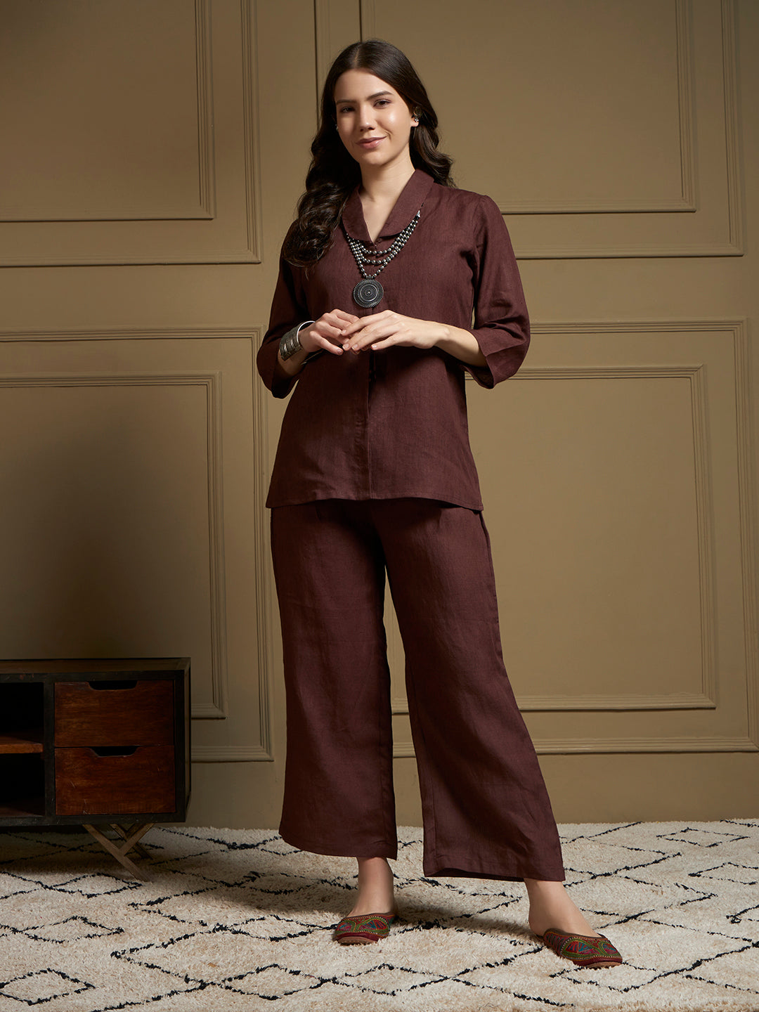 Cocoa 100% Pure Linen Co-Ord Set