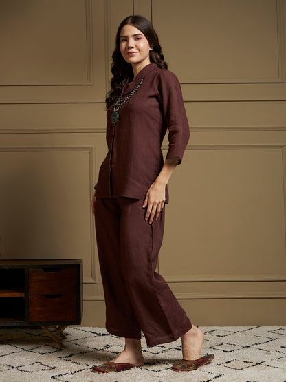 Cocoa 100% Pure Linen Co-Ord Set