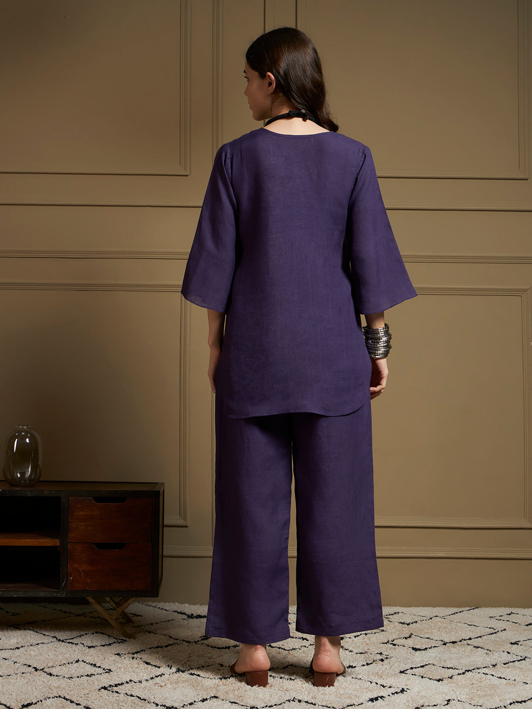 Aubergine 100% Pure Linen Co-Ord Set