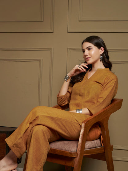 Saffron 100% Pure Linen Co-Ord Set