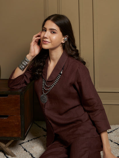 Cocoa 100% Pure Linen Co-Ord Set