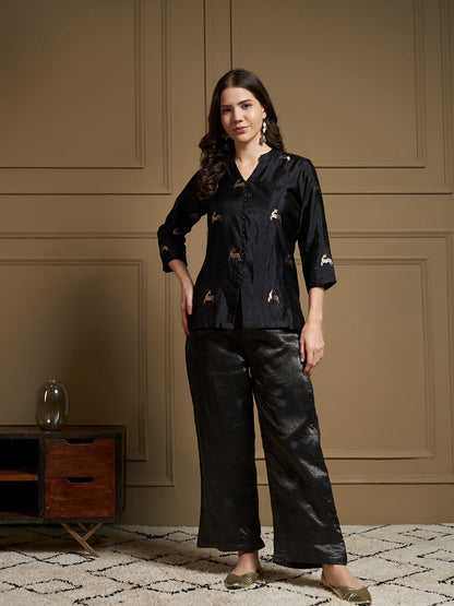 Pure Silk Co-Ord Set with Real Zari Work