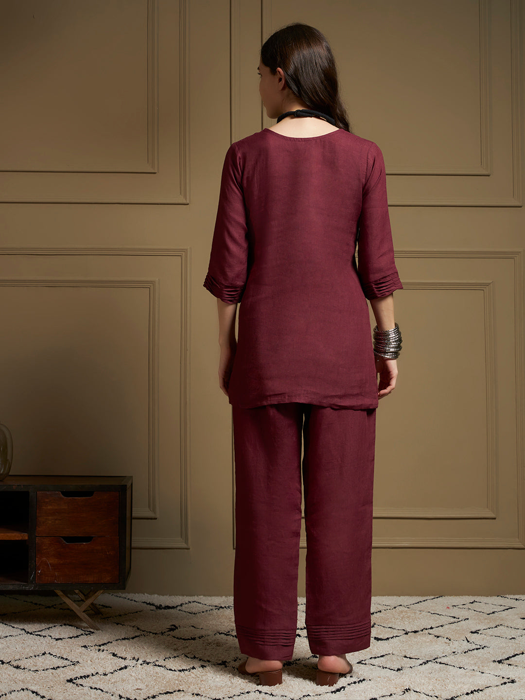 Merlot 100% Pure Linen Co-Ord Set