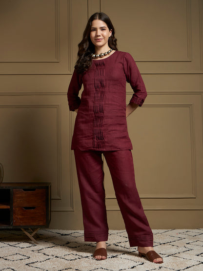 Merlot 100% Pure Linen Co-Ord Set