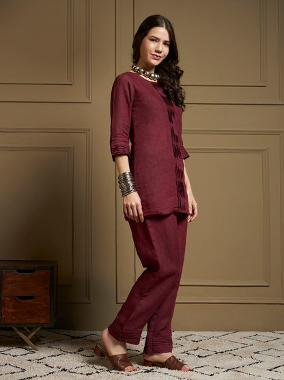 Merlot 100% Pure Linen Co-Ord Set