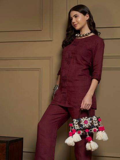 Merlot 100% Pure Linen Co-Ord Set