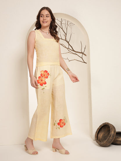 Golden Dusk 100% Pure linen printed co-ord sets