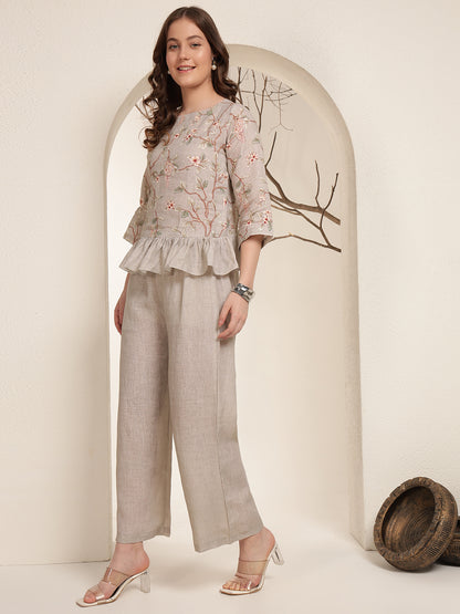 Petal Grace 100% Pure linen printed co-ord sets
